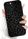 Cute Black Cheetah Print Phone Case for iPhone 13 Pro Max 6.7" | Aesthetic Leopard Pattern Design Cover Full Camera Lens Protective Shockproof Soft Slim TPU Funda for Men Women Girls by Unknown