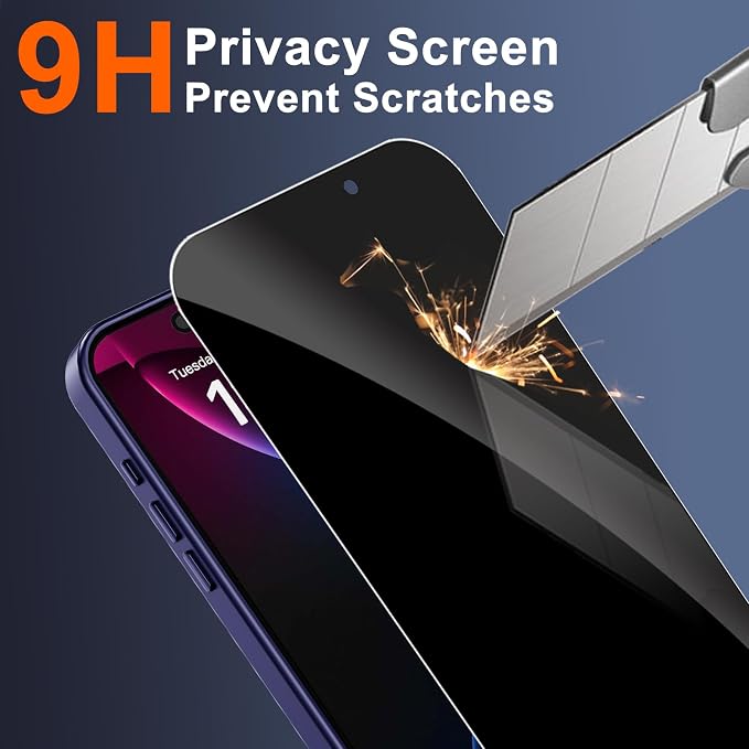 for iPhone 16 Plus Case with Privacy Screen Protector, Blue | Full Camera Protection, Matte Translucent, Magnetic, Compatible with MagSafe, Shockproof Phone Cover for iPhone 16Plus - Image 8