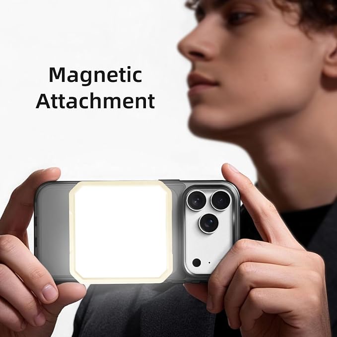 Ailight Magnetic Selfie Light for Phone, 2000mAh Portable Video Conference Lighting with Clip, CRI 98+ 2500K-9000K Rechargeable LED Video Light with Flip-Up Gimbal for Makeup, Photography - Yellow - Image 6
