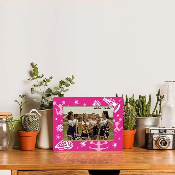 Pink Cheerleading Picture Frame for 4x6 Photo, Cheer Team Photo Frame with Easel Back, Desk Shelf Decor, Gift for Cheerleaders Coach Girls Team Senior Night End of Season - Image 5