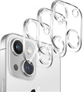 Dengduoduo 3 Pack Tempered Glass Camera Lens Protector for iPhone 15 6.1" & for iPhone 15 Plus 6.7",Bling Glitter, Ultra HD, 9H Hardness, Anti-Scratch, Case Friendly [No Affect on Night Shots]-Silver by Dengduoduo