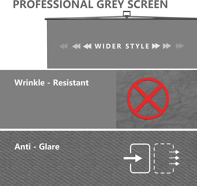 【Wider Style】 RAUBAY 78.7 x 82.7in Large Collapsible Gray Backdrop Screen | Retractable Panel Photo Gray Background with Stand for Video Conference, Photographic Studio, Streaming - Image 3