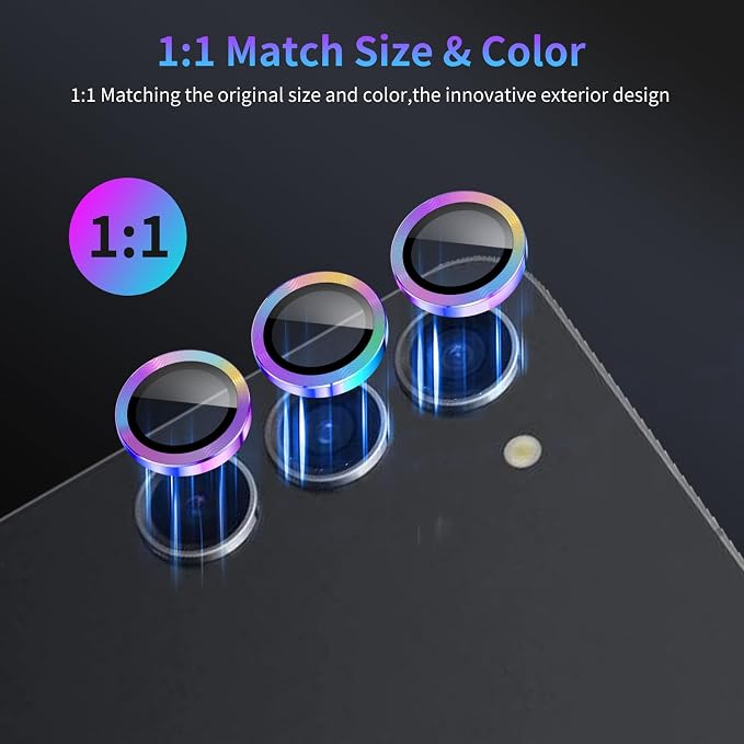 Camera Lens Protector for Samsung Galaxy S23/S23 Plus/S24,1 Pack | Tempered Metal Glass Camera Cover, HD Clear Anti-Scratch Lens Screen Protector Film,Case Friendly,Colorful Titanium - Image 5