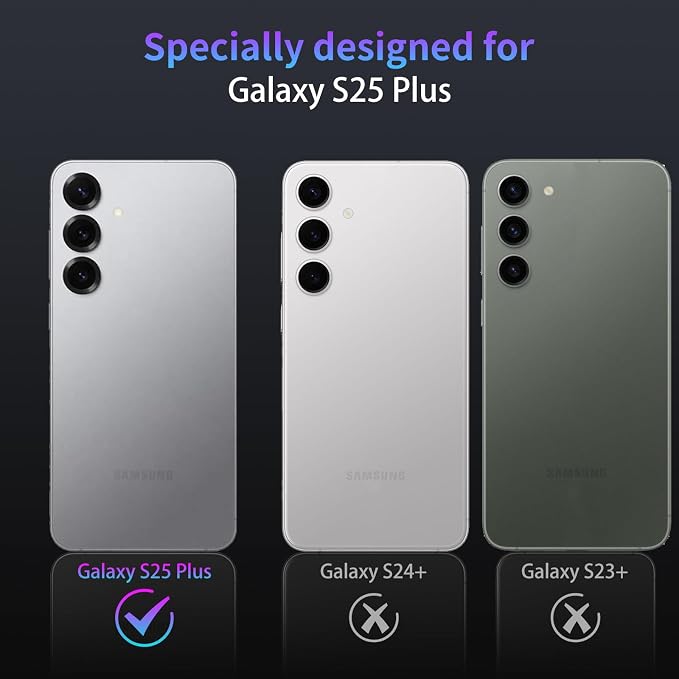 Camera Lens Protector for Samsung Galaxy S25 Plus,1 Pack | Tempered Metal Glass Camera Cover, HD Clear Anti-Scratch Lens Screen Protector Film,Case Friendly,Colorful Titanium - Image 2