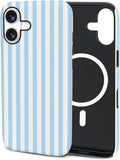TPU Phone Case for iPhone 17, MagSafe Wireless Charging Compatible, Shockproof Slim Fit Protective Cover with Anti-Yellowing & Raised Camera Protection (Blue Stripe, iPhone 17(6.3")) by Unknown