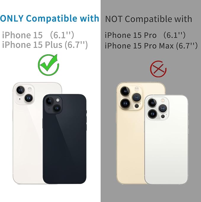 Dengduoduo 3 Pack Tempered Glass Camera Lens Protector for iPhone 15 6.1" & for iPhone 15 Plus 6.7",Bling Glitter, Ultra HD, 9H Hardness, Anti-Scratch, Case Friendly [No Affect on Night Shots]-Silver - Image 2