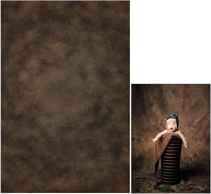 6.5x10ft Dark Brown Mottled Texture Photography Backdrop for Portrait Photo Studio Prop Abstract Background for Photographyer by HMTFOTO