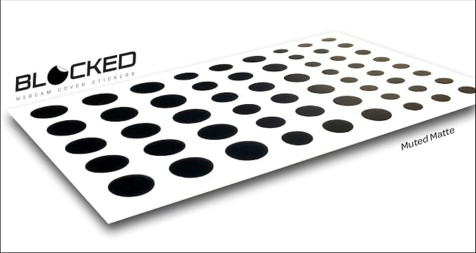 BLOCKED Original Vinyl Webcam Cover Stickers | Restickable & Stackable Privacy Covers | for All Camera-endable Devices | 3-Sizes | 57 Black (Muted Matte) - Image 2