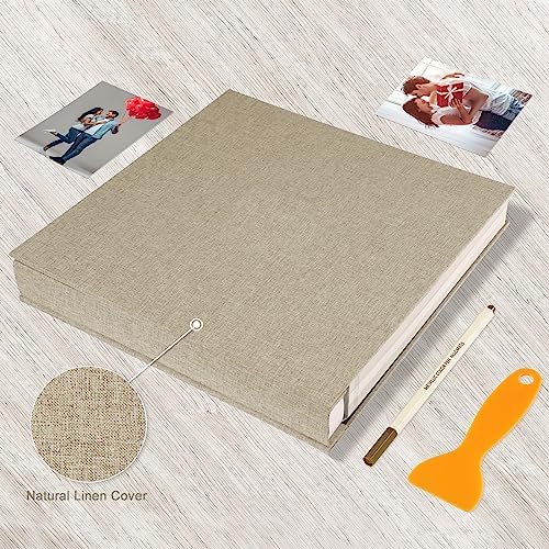 Photo Album Self Adhesive Pages 13.2x12.8 Scrapbook Khaki 120 Pages - Image 4