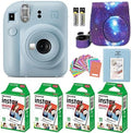Fujifilm Instax Mini 12 Instant Camera Pastel Blue with Film Value Pack (40 Sheets) + Accessories Including Galaxy Carrying Case Strap, Photo Album, Stickers (Pastel Blue), Compact by FUJIFILM