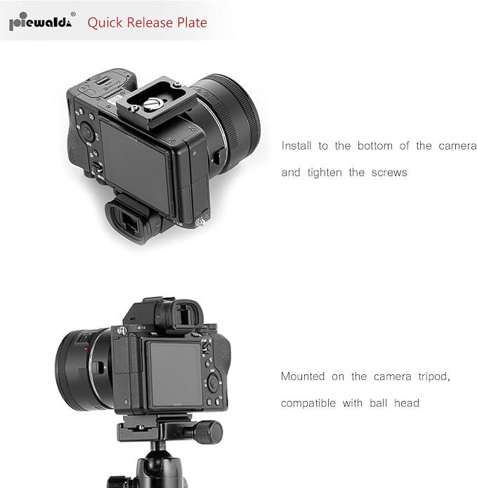Niewalda PU50 Quick Release Plate Arca Swiss Plate with 1/4" Slotted Screw | Universal Tripod Quick Release Plate for Tripod, Includes D-Ring Fastener, Fits Monopod Stabilizer and Benro Gitzo Systems - Image 3