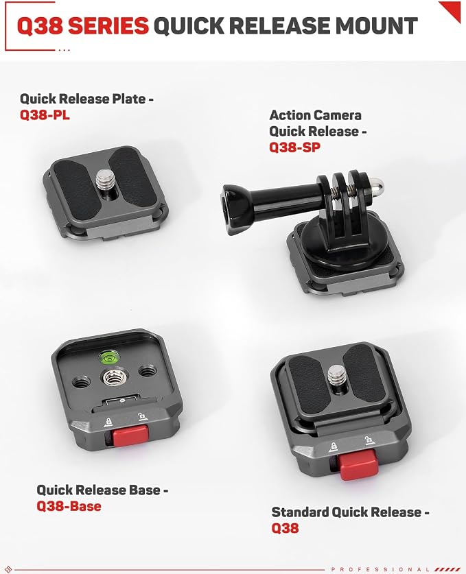 IFOOTAGE Q38-BASE Quick Release Base Tripod Mount QR Base | Tripod Quick Release Base with 3/8" Thread, QR Mount Adapter for Tripod Monopod Slider, Fast Camera Setup Accessory - Image 4
