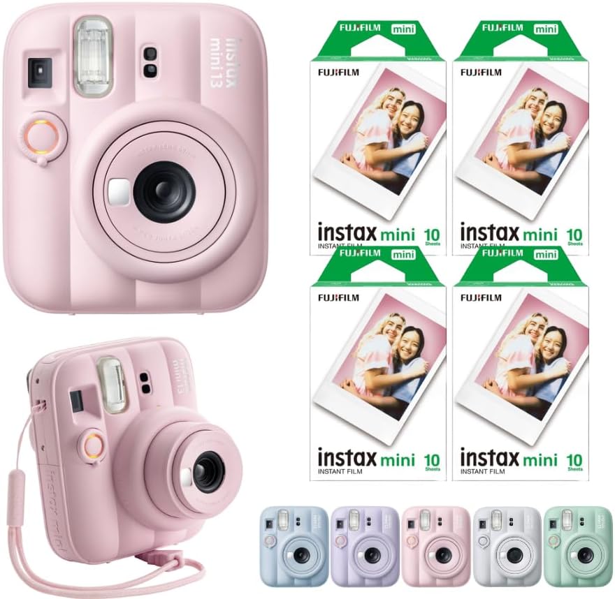 FUJIFILM instax mini 13 Instant Film Camera (Candy Pink w/ 40 Sheets Mini Film) by FUJIFILM