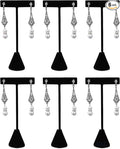 Ikee Design 6 Pcs Set Earring Jewelry Display, Premium White Faux Leather | STURDY EARRING DISPLAY: Black velvet stand with a stable metal base for showroom and trade show use; 2.5"W x 5.5"H. by IkeeDesign