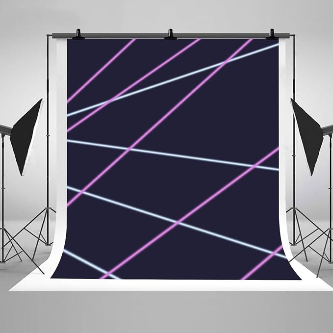 Laser Line Photography Backdrop Neon Laser Tag Birthday Party Night Game On Indoor Photobooth Background Glow Photo Studio Backdrops Fabric 6x8ft - Image 2