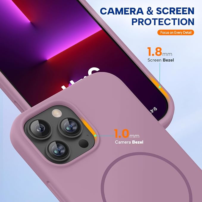 miracase Magnetic for iPhone 13 Pro Max Case, [Soft Anti-Scratch Microfiber Lining], Compatible with MagSafe, Liquid Silicone Shockproof Drop Protection Phone Case for 13 Pro Max, Blackcurrant - Image 8