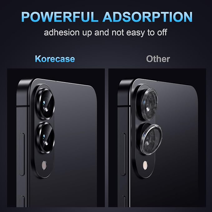 Korecase for Galaxy S25 Edge Camera Lens Protector, 9H Tempered Glass Anti Scratch Camera Screen Protector Film Shcokproof Metal Ring Lens Protector for Samsung S25 Edge,Colorful - Image 5