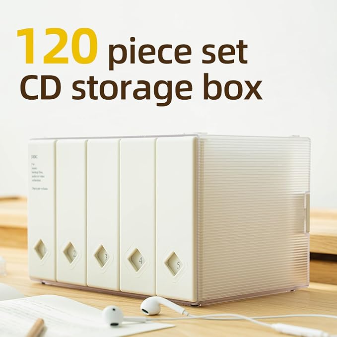 CD Case, 120 Capacity CD/DVD Case Holders Wallet Hard Plastic DVD Disc Case | DVD storage case,DVD Disc Cases Storage Binder for Car,Home,Office,Travel - Image 3