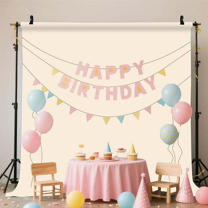 Beige Photo Backdrop for Photoshoot Background Photography 7x10ft | Polyester, Portrait Product Real Estate Shoot, Wedding Family Decor - Image 2