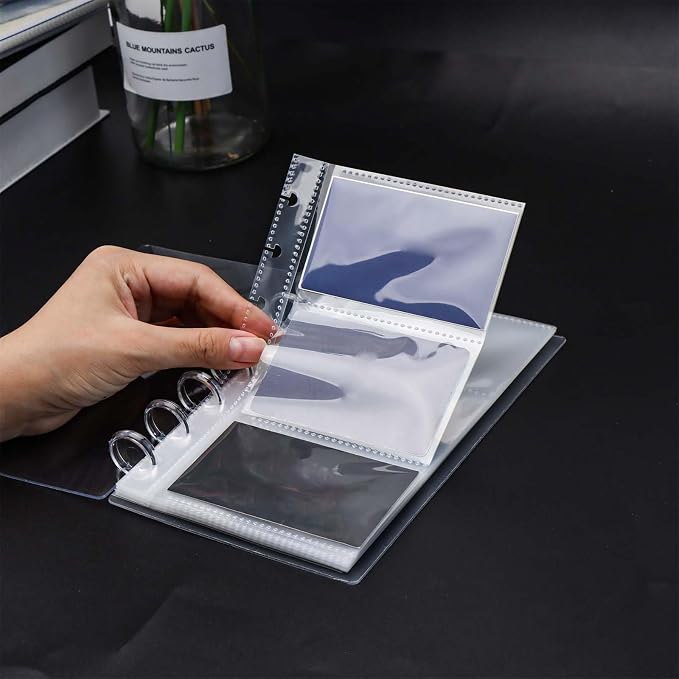 Clear Discbound Pocket Sleeves 7 Disc Sheet Protectors 20 Inner Pages PP 3.5x2.4 Pockets PET Cover Photo Card Protector Binder Album (3 Pocket - 7 Disc) - Image 8