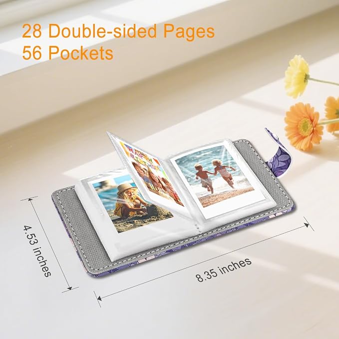 Kawaii White Cat Small Photo Album for 2x3 Inch Films, 56 Pockets | Mini Cute Picture Book, Wallet Size, for Polaroid Fujifilm Instax Mini Instant Camera Printer, Kpop Photocard Binder Holders - Image 5