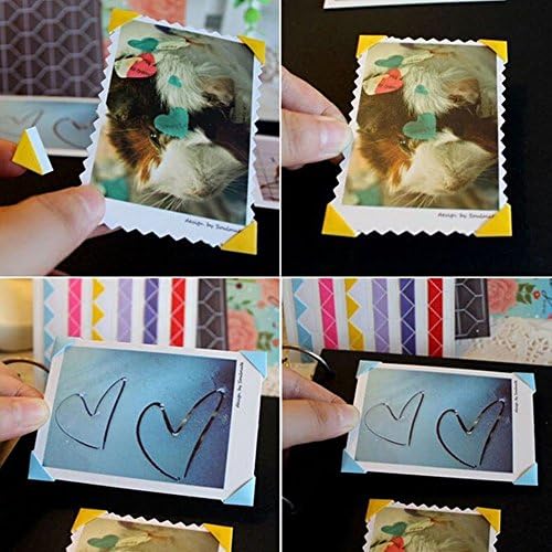 50 Sheets Self Adhesive Photo Corners - Hold 1275 Photos - 6 Colors 5100 pcs Photo Mounting Corner Stickers for Polaroid, Instax Foto of DIY Picture Scrapbook and Recollections Photo Album - Image 5