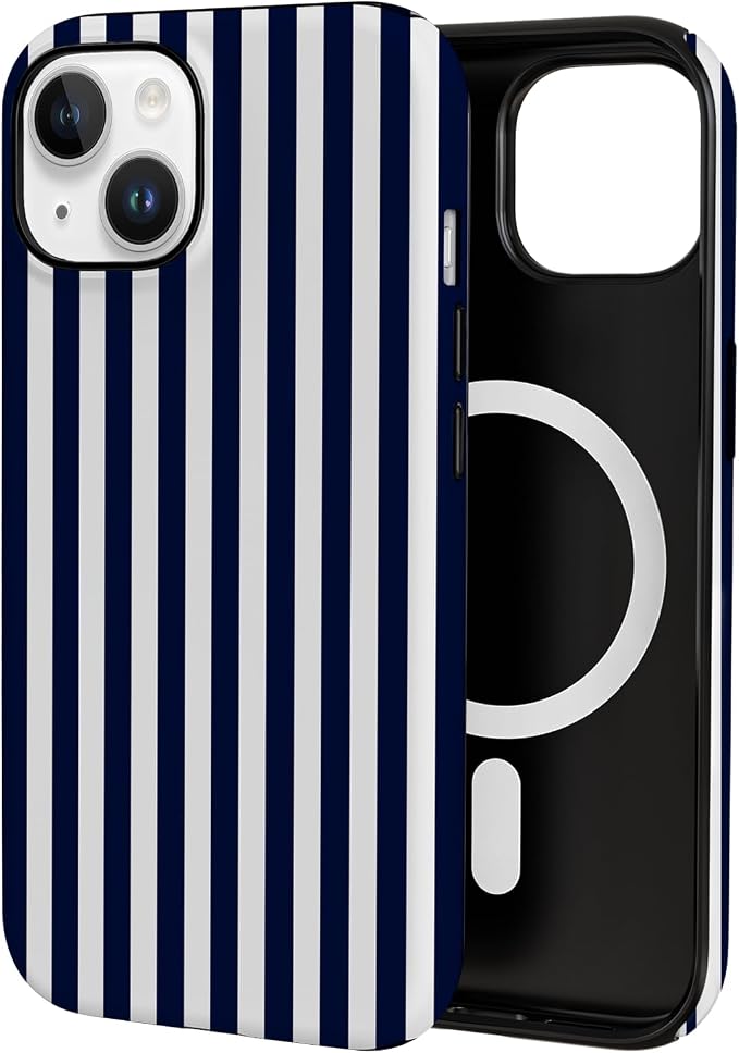 TPU Phone Case for iPhone 13, MagSafe Wireless Charging Compatible, Shockproof Slim Fit Protective Cover with Anti-Yellowing & Raised Camera Protection (Stripe 3, iPhone 13) by Unknown