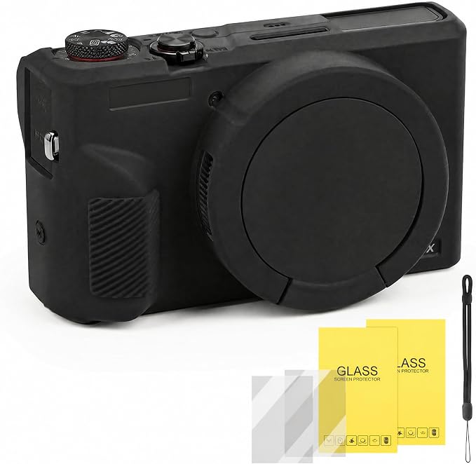 Canon G7X Mark III Case for Canon PowerShot G7 X Mark III Digital | Soft Silicone Case, Removable Lens Cover, 2 Screen Protectors & 1 Wrist Strap, Anti-Scratch, Lightweight Camera Accessories by Unknown