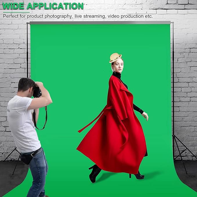 10 X 7 FT Green Screen Backdrop for Photography, Virtual GreenScreen | Chromakey Background Sheet for Zoom Meeting, Cloth Fabric Curtain for Party Decor Video Studio Calls Streaming Gaming Photo - Image 4
