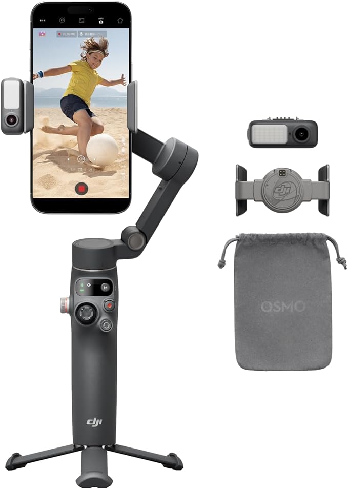 DJI Osmo Mobile 7P Gimbal Stabilizer for iPhone & Android, Native Tracking | Lighting, 3-Axis Phone Gimbal, Quick Launch, One-Tap Edit, Built-in Extension Rod & Tripod, 10hrs Use, Phone Charging by Unknown