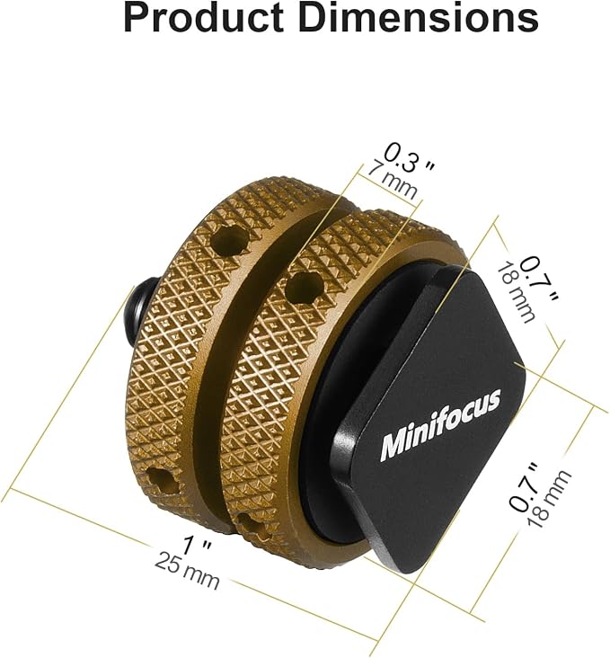 MINIFOCUS Camera Hot Shoe Mount Adapter, Double Nut with 1/4" and 3/8" Aluminum Alloy Tripod Screw Flash Shoe Mount for LED Monitors, Microphone, DSLR Field Monitor (Pack of 2) | Double Nut with 1/4" and 3/8" Aluminum Alloy Tripod Screw Flash Shoe Moun... - Image 5