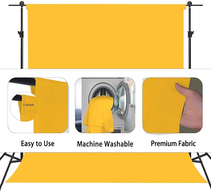 Yellow Photography Backdrop for Photoshoot, Fabric 10x10ft | Versatile Studio Photo Backgrounds, Non Reflective, Easy to Use, for Portraits, Product, Party, Video Creation - Image 6