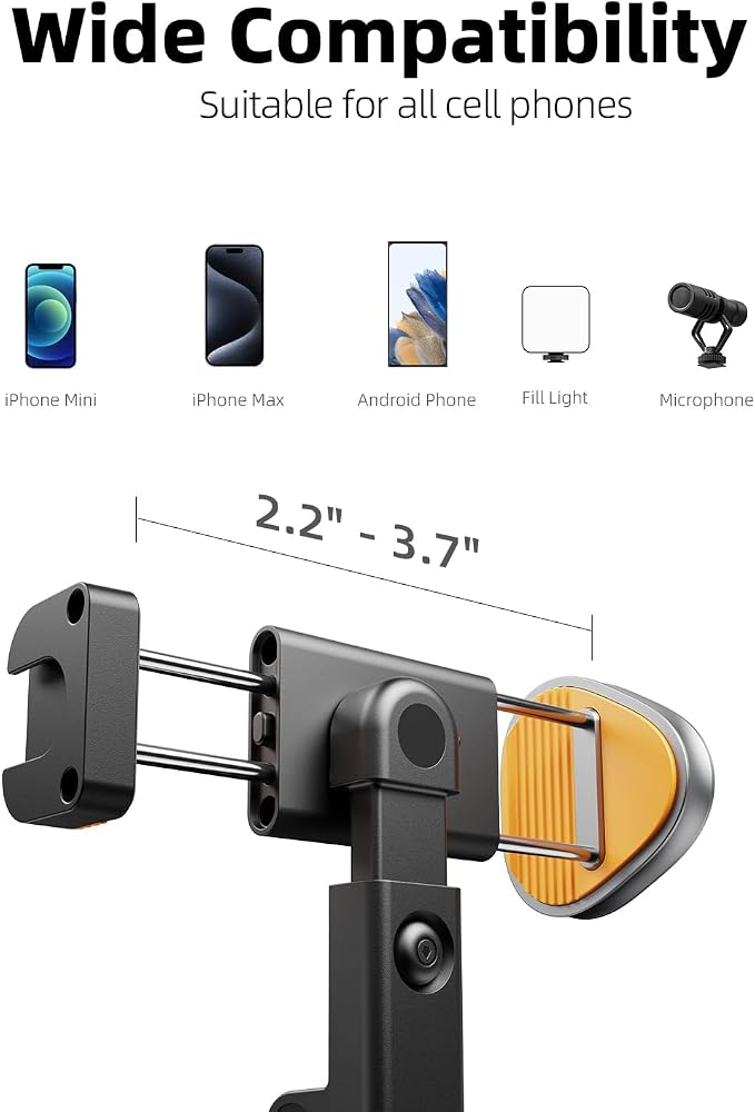 TODI 63" Cell Phone Selfie Stick Tripod, Portable Tripod for iPhone with Wireless Remote, Extendable Smartphone Stand, All-in-1, Compatible with iPhone/Android - Image 6