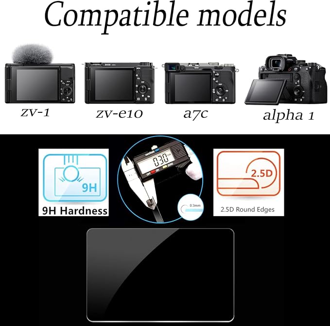 PCTC 3Pcs Screen Protector for Sony Alpha a7II A7III A7R IV A7SII A7SIII | for RX100VII RX100VI RX100V RX100IV RX100M2 A9II,ZV-E10 RX10IV ZV-1 ZV-1M2, 0.3mm 9H Hardness Anti-Scrach Anti-Bubble - Image 4