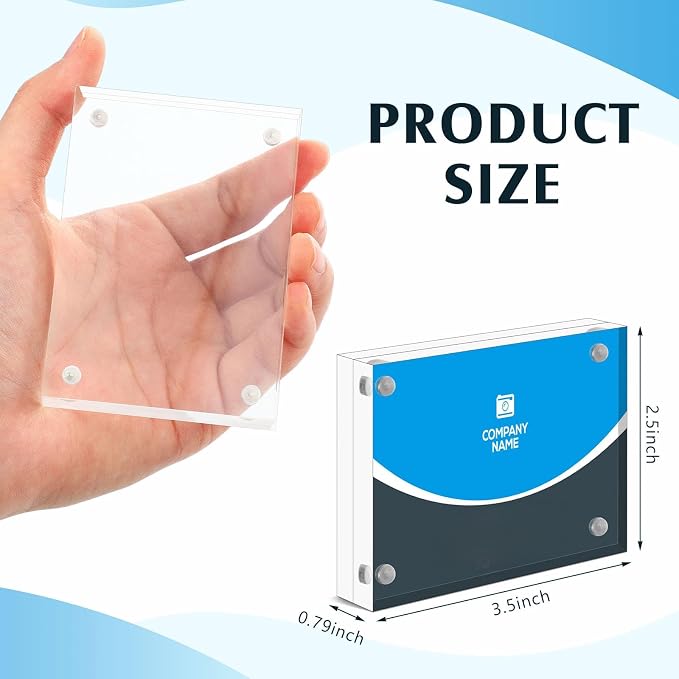 Kigley 4 Pcs 2.5 x 3.5 Inch Mini Acrylic Picture Frames, Clear Acrylic Photo Business Card Frame Desktop Display Double Sided Wallet Size Frame Freestanding Frames for Film Photos Cards Stamp - Image 2
