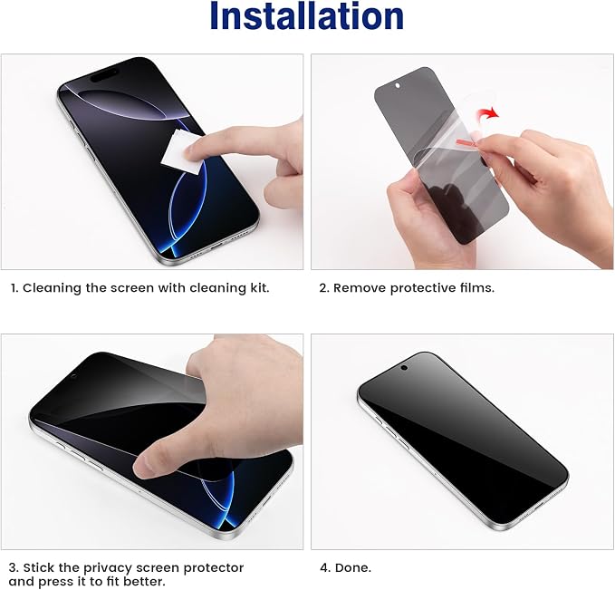 VEGO for iPhone 16 Pro Max Case with Privacy Screen Protector Black | Slide Camera Cover & Ring Kickstand Military Grade Heavy Duty Protection Cover for iPhone 16 ProMax 5G 6.9 Inch - Black - Image 8