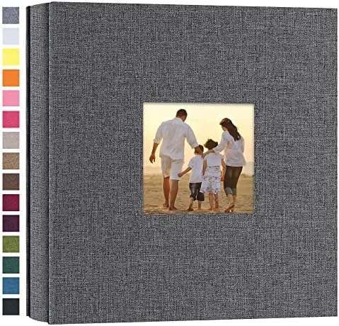 potricher Photo Album 4x6 Pictures, 200 Pockets, Linen Cover, Gray by potricher