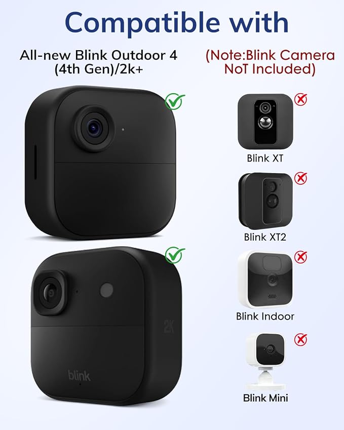 Silicone Case Cover for Blink Outdoor 4/2K+, Weatherproof Silicone Cover Skin Provides Full Camera Protection, for All-New Blink Outdoor 4/2K+ Home Security Camera (6Pack) (White) - Image 2