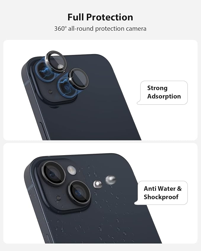 Camera Lens Protector Compatible for iPhone 13 & iPhone 13 Mini Camera Cover Premium 9H Tempered Glass [Anti-Scratch] 99.99% Transparency for iPhone 13 6.1 Inch & iPhone 13 Mini 5.4 Inch - Image 4
