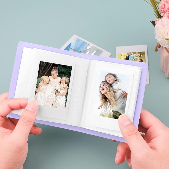 Ruibytree 52 Pockets Small Photo Album 2x3 for Instax Mini, Purple, 2 Pack | Pocket-Size, PU Leather Cover, Snap Closure, Acid-Free Pages, Fits Polaroid 2x3 Photos, Kodak Mini Prints & ZINK Photos - Image 7