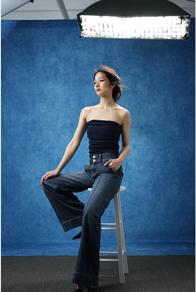 UrcTepics 8×12 ft Blue Fabric Photo Backdrops, Classic Abstract Texture Backdrop for Headshots and Portraits, Vintage Photography Background for Studio and Events. - Image 2