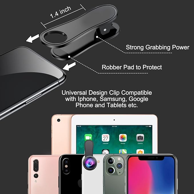 KEYWING Fisheye Lens, 198° Fish Eye Phone Camera Lens Kit for iPhone | Fish Bowl Camera Lens, Phone Lens Accessories, Lens Attachments for iPhone 6 7 8 X Samsung Smartphone - Image 5