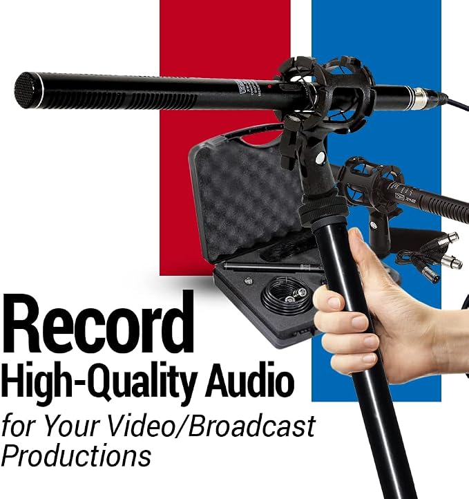 VidPro XM-55 13-Piece Professional Video & Broadcast Unidirectional Condenser Shotgun Microphone Kit - Complete Set Includes 2 Mounts Adapters Cables and More Perfect for Indoor and Outdoor Recording - Image 8