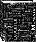 Magnetic Self-Stick 3-Ring Photo Album 100 Pages (50 Sheets), Black & White Words Design by PioneerPhotoAlbums