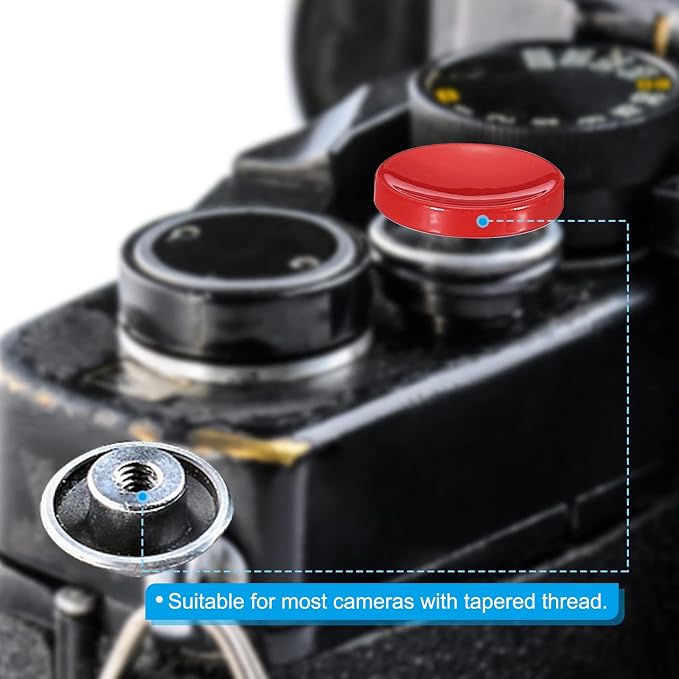 PATIKIL Camera Shutter Button, 2 Pack Soft Shutter Release Button Pure Copper Camera Button Concave, for Nikon for Fujifilm for Leica Dark Red/Golden - Image 5