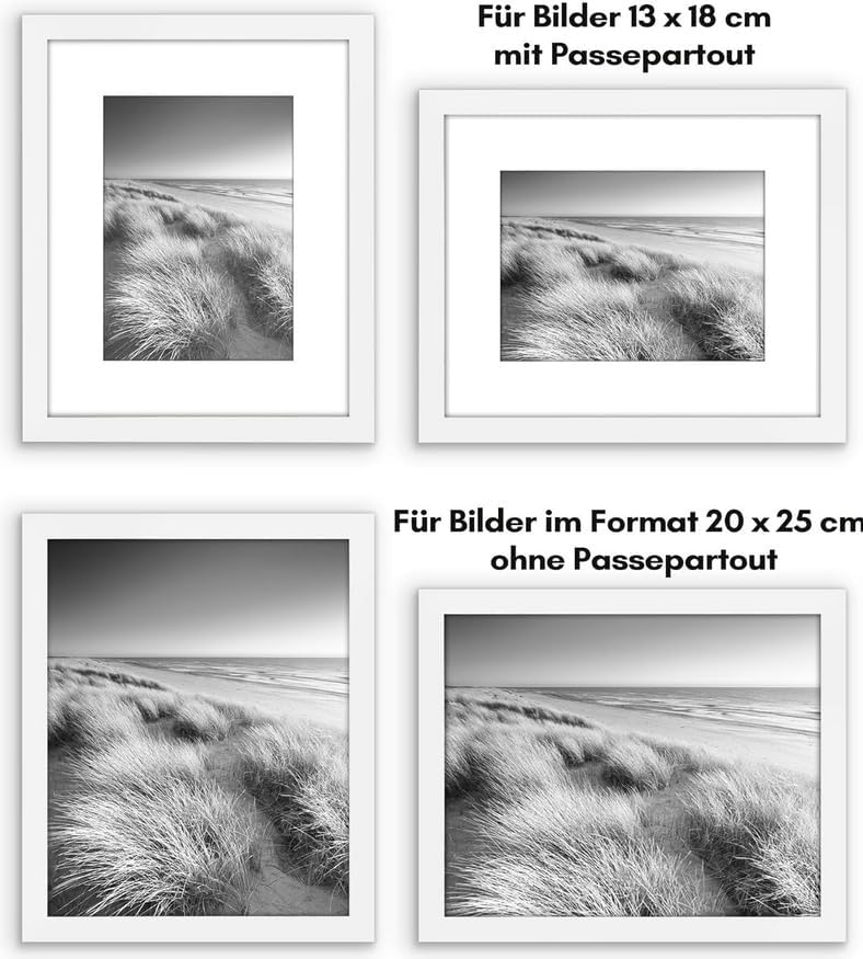 Americanflat 8x10 Picture Frame 5-Pack - Matted to 5x7 - White - Image 4