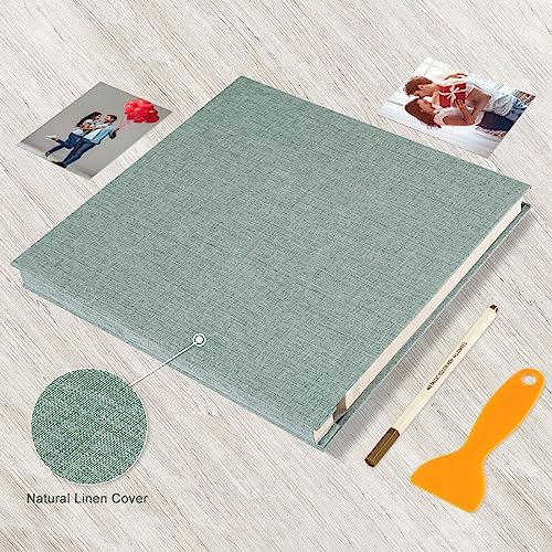 Photo Album Self Adhesive Pages 13.2x12.8 Scrapbook Green 60 Pages - Image 4
