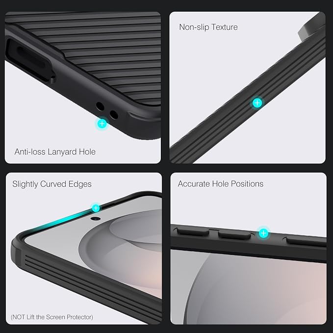 Nillkin for Samsung Galaxy S25 Case with Camera Cover, [Lens Protection] Mil-Grade Shockproof Protective Bumper Hard Cover Slim Phone Case for Galaxy S25 Cases 6.2'' Black - Image 6