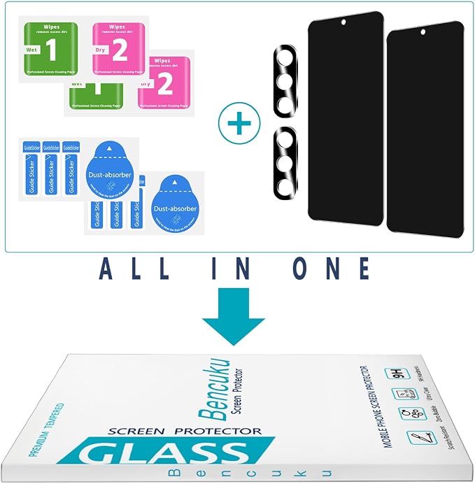 Privacy Screen Protector for Samsung Galaxy S26 Plus Tempered Glass | Fingerprint ID Compatible, Anti Spy, Camera Lens Protector, Anti Scratch, 2+2 Pack - Image 7