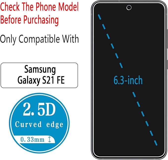 2+2 Pack Screen Protector for Samsung Galaxy S21 FE Tempered Glass | with Camera Lens Protector, Anti Scratch, Bubble Free - Image 2